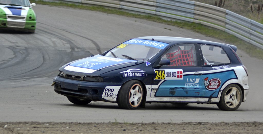 Dennis Rømer fik problemer med styretøjet i sin hurtige Fiat Bravo